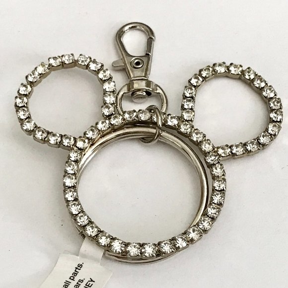 Vintage Rhinestone Mickey Mouse Keychain Charm - Picture 1 of 10